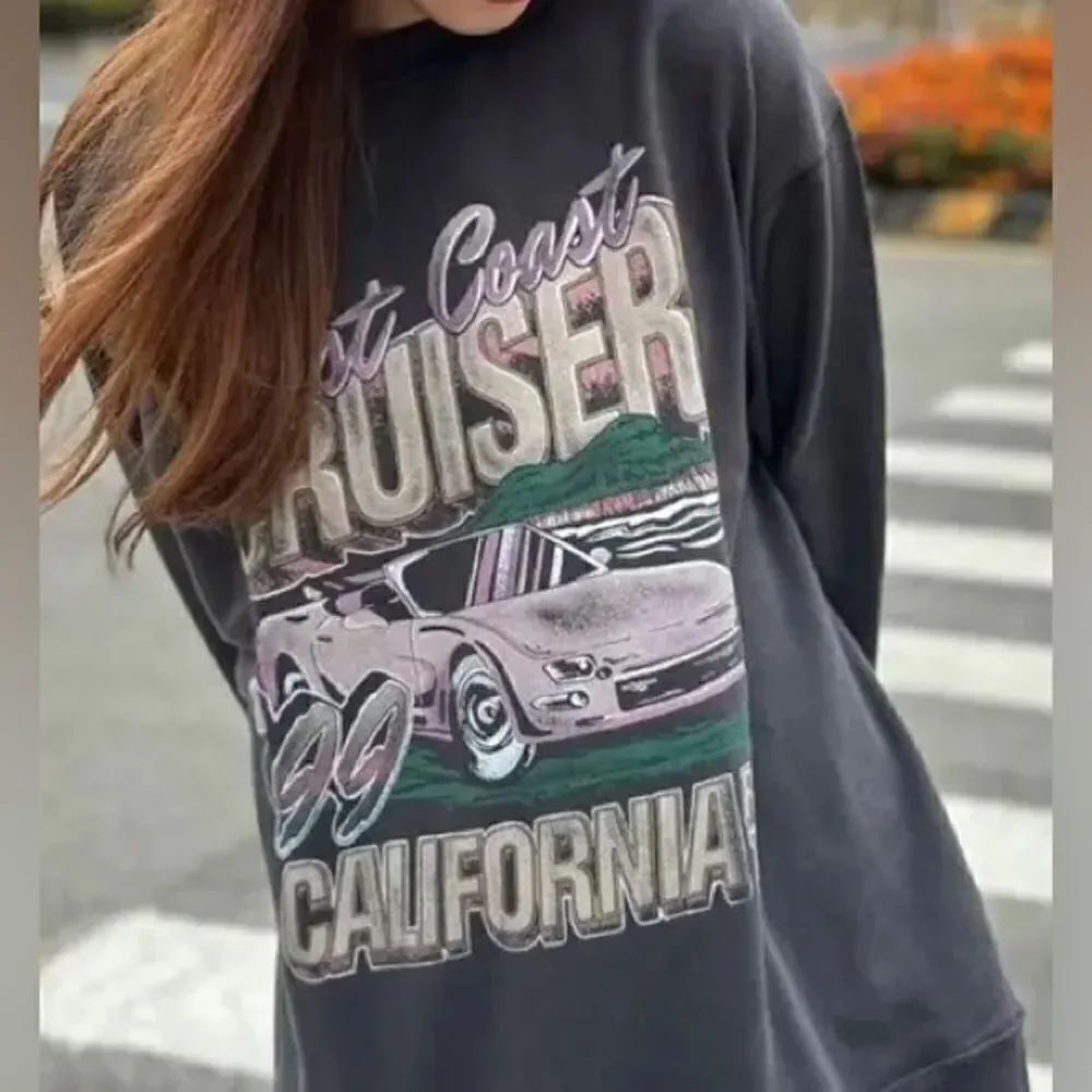 Hollister Gray West Coast Cruiser California Graphic Sweatshirt Size Small